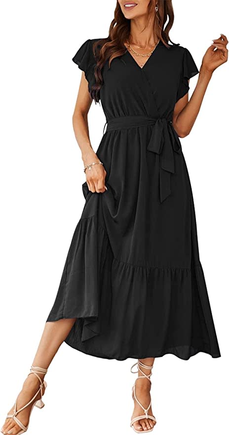 PRETTYGARDEN Women's Tiered Ruffle Maxi Dress