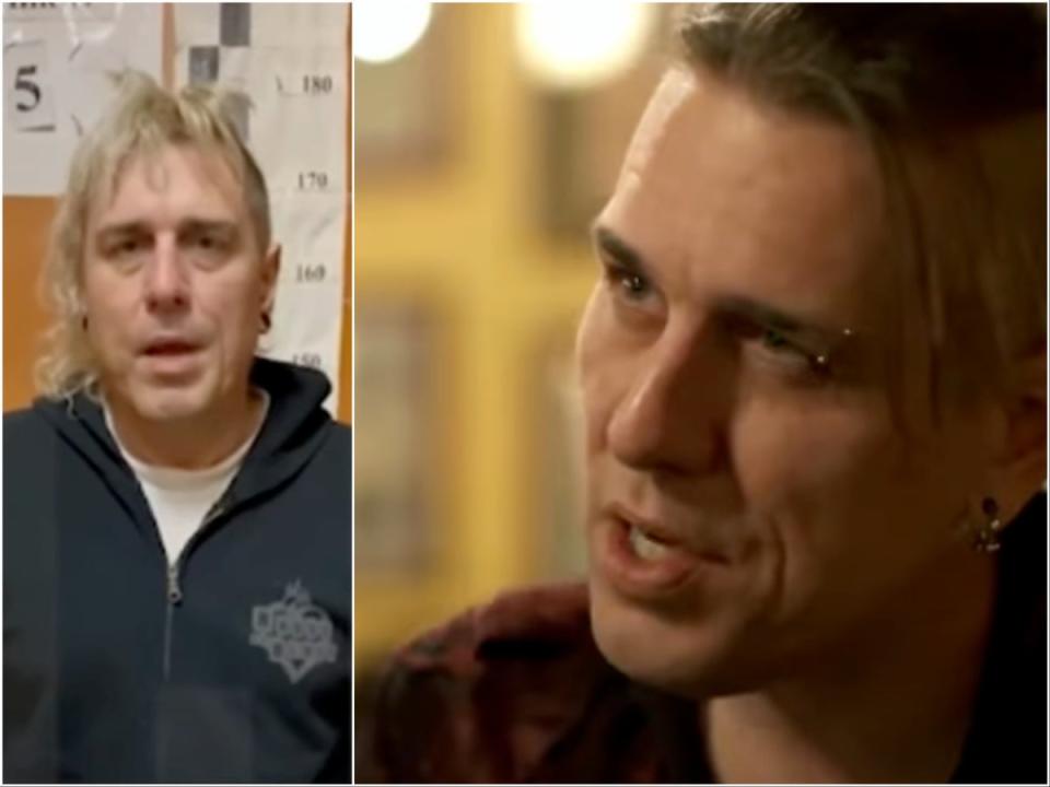 Travis Leake following his recent arrest and during his 2014 appearance on Parts Unknown with Anthony Bourdain (Screenshot / Izvestia / ABC News / CNN)
