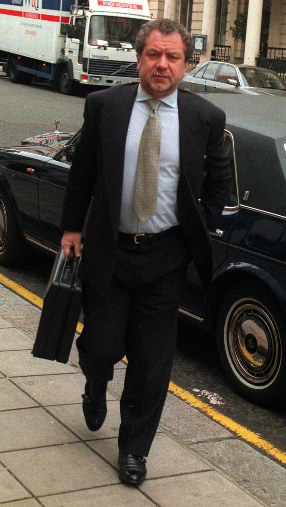 Tottenham Chairman Alan Sugar arriving for the Football Association hearing at Lancaster Gate, in London.  Sugar is expected to break his silence over his club's disciplinary 'victory' over the FA.