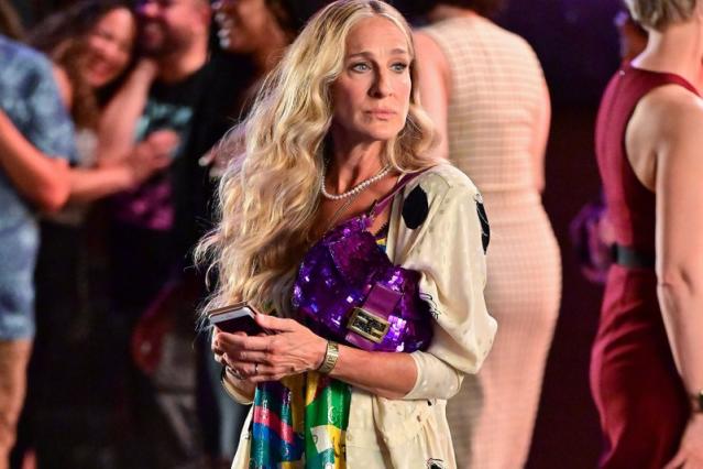 Fendi Re-releases Carrie Bradshaw's Iconic Purple Sequin Baguette Bag —  Fashion and Fandom