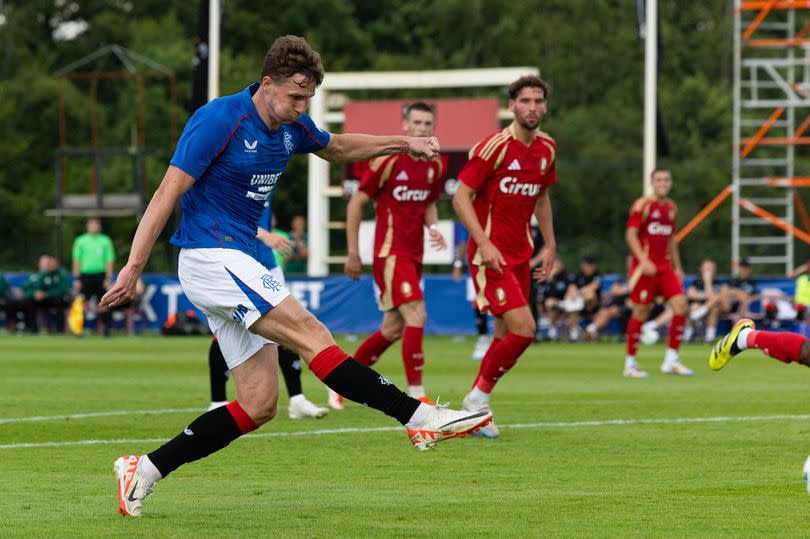 Rangers' Kieran Dowell has a shot on target