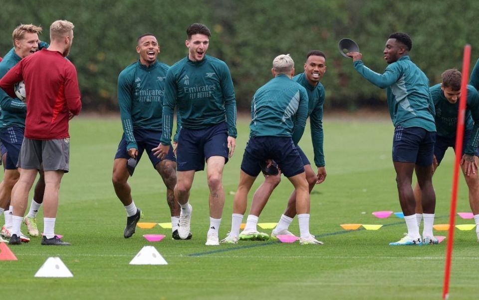 Arsenal squad train ahead of Wednesday's game