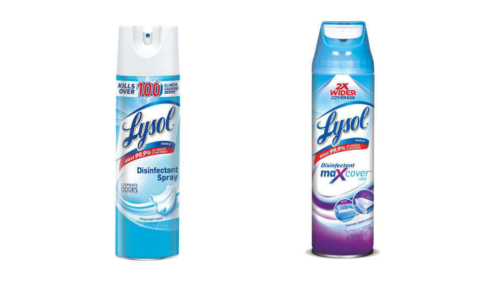 Two Lysol disinfectant sprays are effective against SARS-CoV-2, the virus that causes COVID-19, according to  July 6, 2020 announcement from the Environmental Protection Agency. (Photo: Lysol)