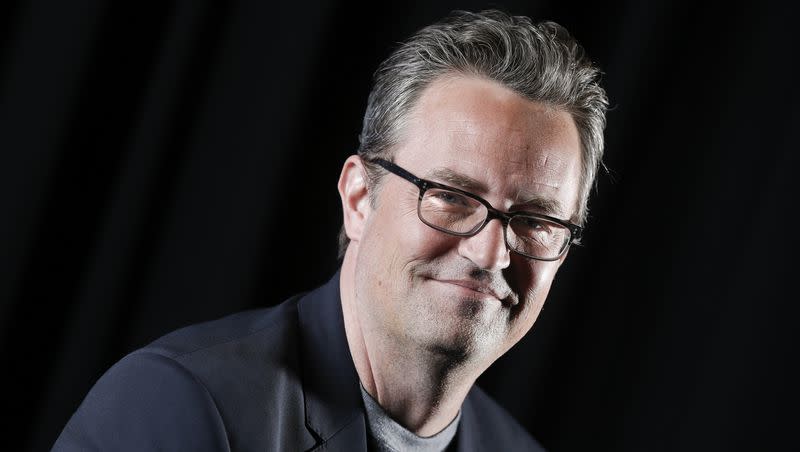 Matthew Perry poses for a portrait on Feb. 17, 2015, in New York. Perry, the Emmy-nominated “Friends” actor whose sarcastic but lovable Chandler Bing was among television’s most famous and quotable characters, died Oct. 28, 2023, at age 54. His cause of death has been determined, officials say.