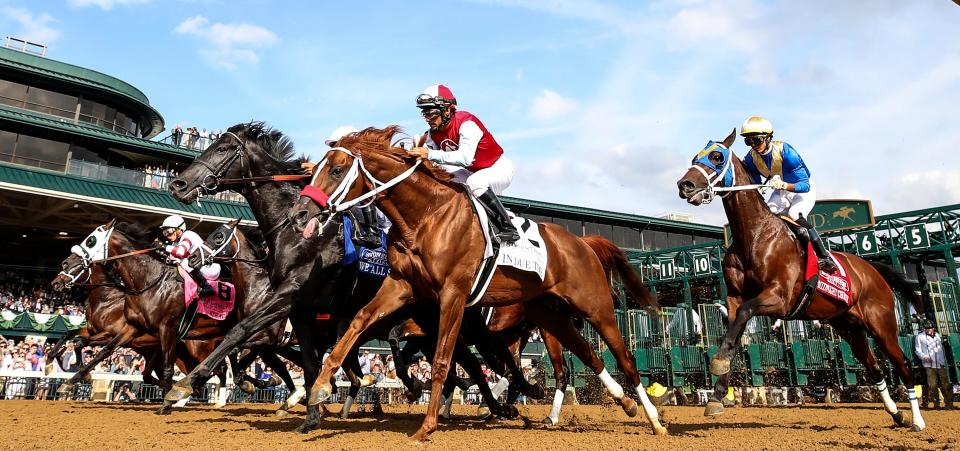 The start of the Stonestreet Lexington Stakes at Keeneland on Saturday, April 16, 2022