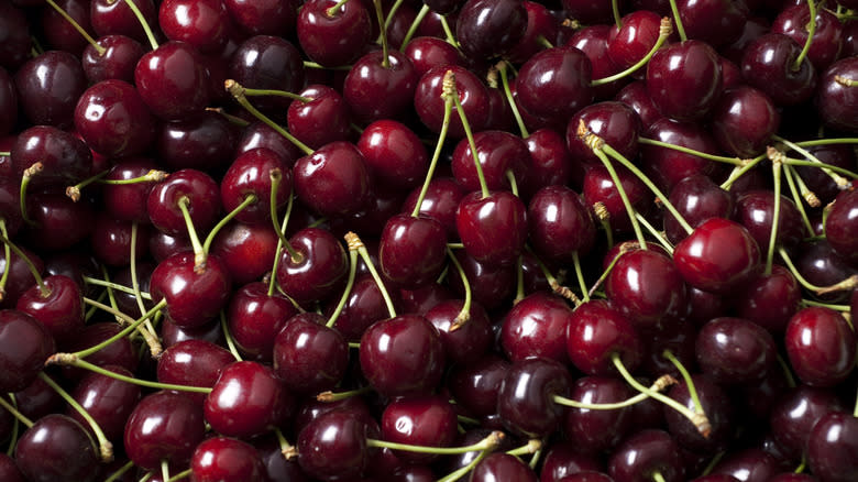 pile of red cherries