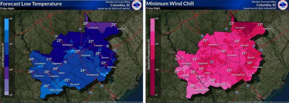 The National Weather Service issued a winter weather advisory for the Midlands.