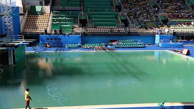 Embarrassed Rio officials have made the "radical" decision to drain an Olympic pool and refill it before the synchronised swimming after it turned green.