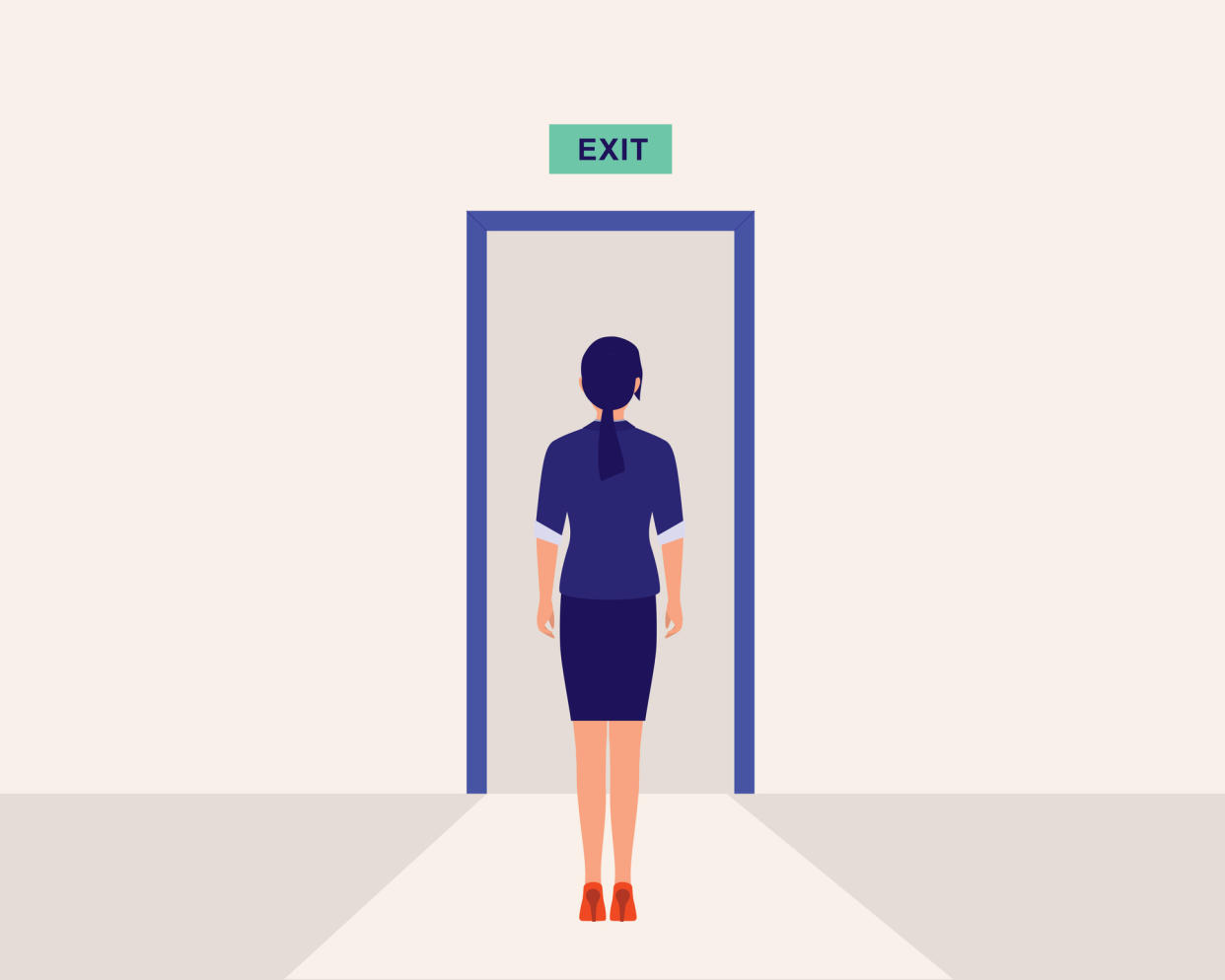 Woman At The Exit Door.