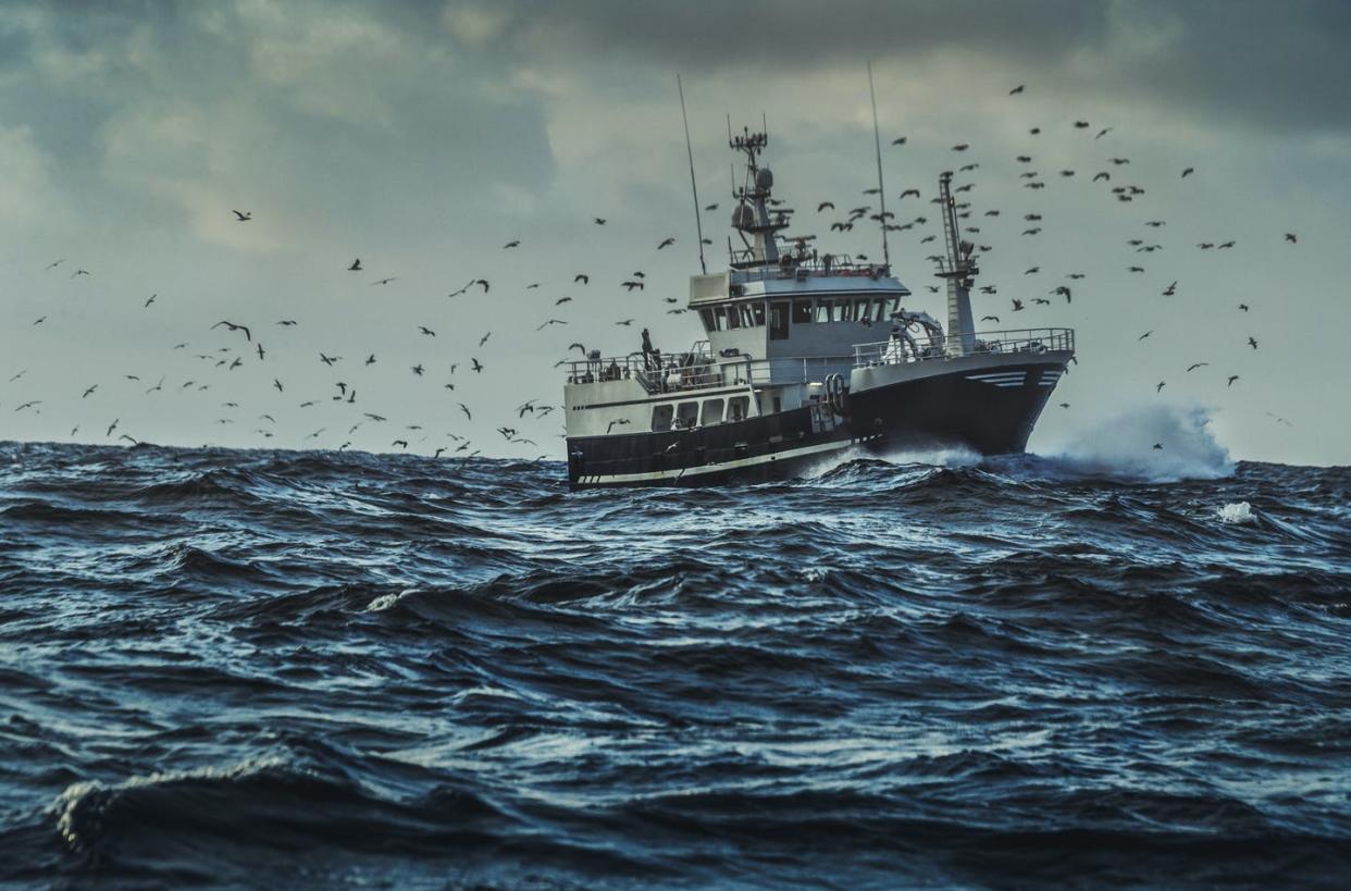 <span class="caption">Fishing on the high seas is expensive, and the profits are often small.</span> <span class="attribution"><a class="link " href="https://www.gettyimages.com/detail/photo/fishing-boat-sailing-at-rough-sea-royalty-free-image/921838112?adppopup=true" rel="nofollow noopener" target="_blank" data-ylk="slk:piola666/E+ via Getty Images;elm:context_link;itc:0;sec:content-canvas"> piola666/E+ via Getty Images</a></span>