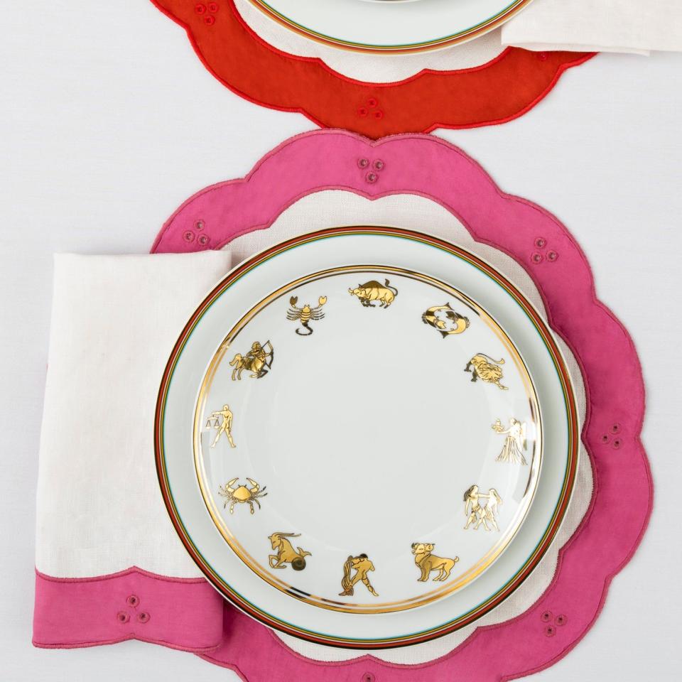 11) Zodiac Round Dessert Porcelain Plates (Set of 4)