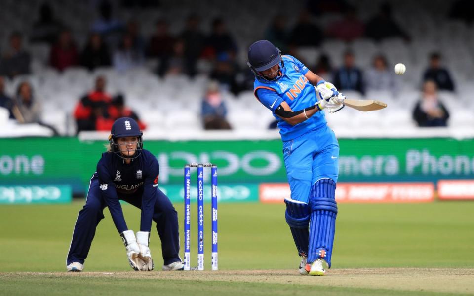 India's Harmanpreet Kaur goes big - Credit: PA