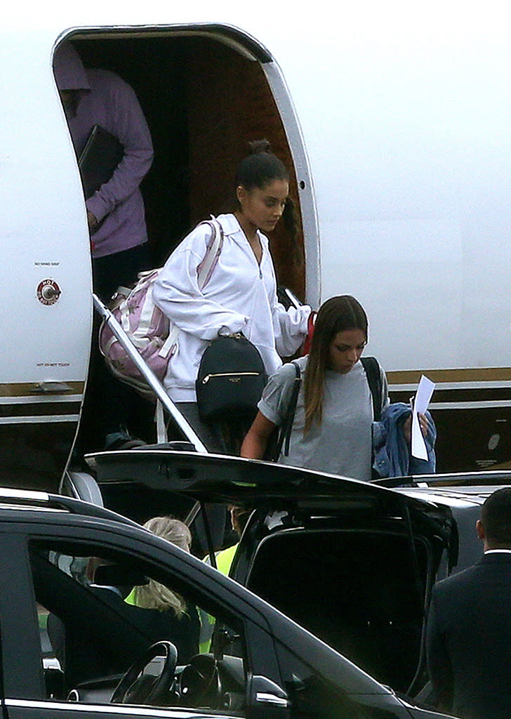 Ariana Grande Arrives Back In The UK