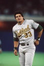 October, 1989: Jose Conseco of the Oakland Athletics is seen on the field at the Skydome in Toronto. (Photo by Focus on Sport/Getty Images)