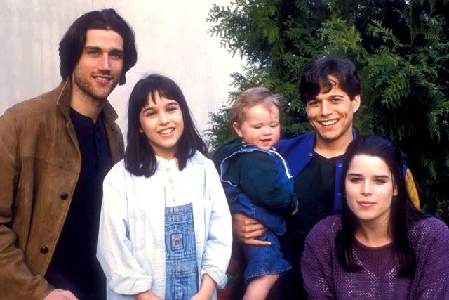 Columbia TV/Kobal/REX/Shutterstock Matthew Fox, Lacey Chabert, Scott Wolf and Neve Campbell on 'Party of Five'