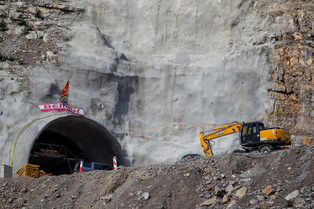 A tunnel contruction site run by local sub-contractors is seen on the Bar-Boljare highway in Smokovac, Montenegro June 18, 2018. REUTERS/Stevo Vasiljevic