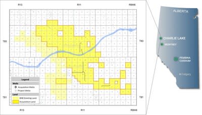 Map of Bonterra's Charlie Lake asset (CNW Group/Bonterra Energy Corp.)