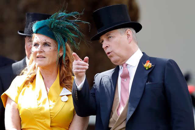 <p>Max Mumby/Indigo/Getty Images</p> Sarah Ferguson and Prince Andrew attend Royal Ascot in 2019.