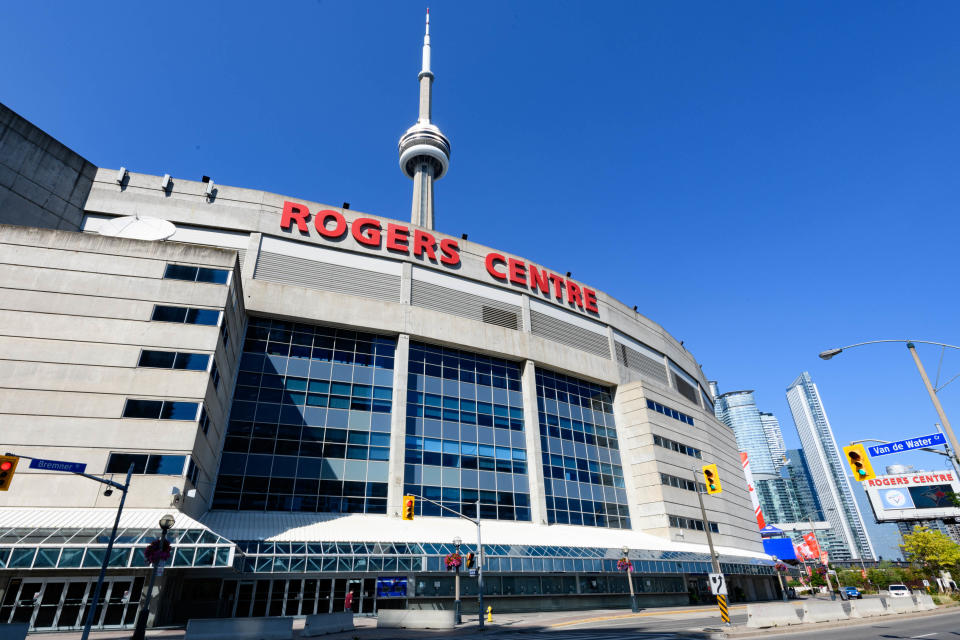 TORONTO, ON - JULY 17: General view of Rogers Centre before the intrasquad game that's part of the Toronto Blue Jays summer training camp on July 17, 2020, at Rogers Centre in Toronto, ON, Canada. (Photo by Julian Avram/Icon Sportswire via Getty Images)