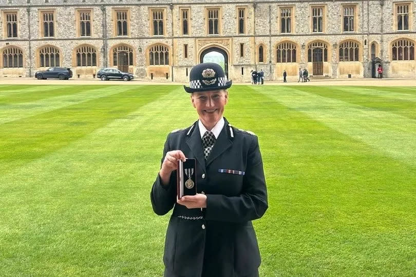 Chief Constable Serena Kennedy at Windsor Castle after being awarded The King's Police Medal