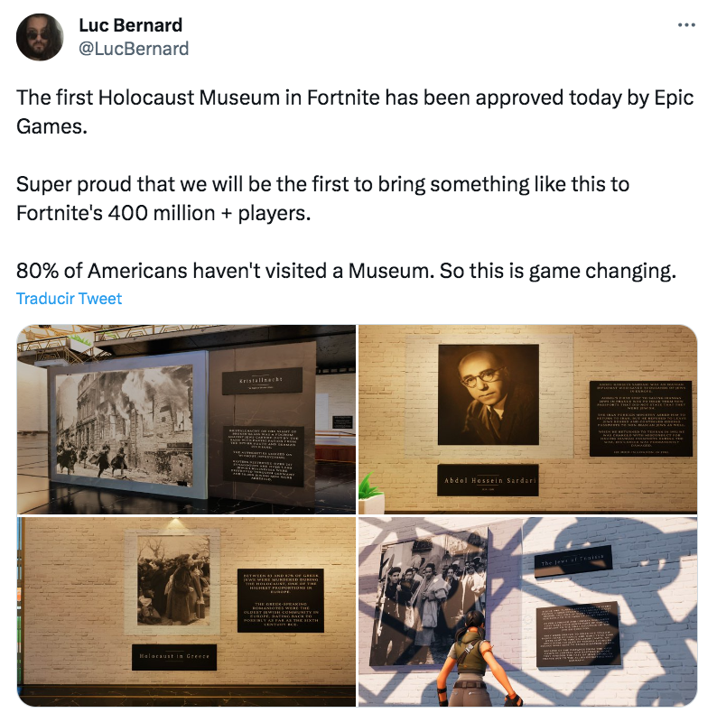 Fortnite museo del holocausto