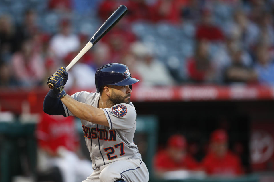 José Altuve took over as the All-Star Game’s leading vote-getting in the second update. (AP Photo)