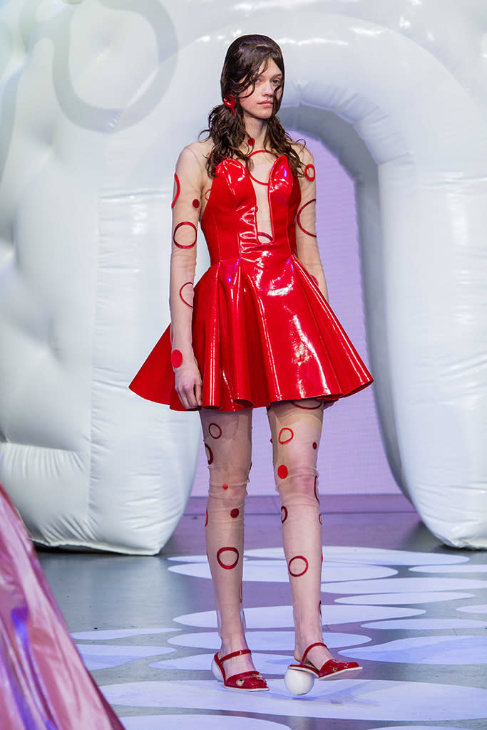 A model presents a creation of Dutch designer Marlou Breuls during a show of Spongebob x Marlou Breuls at the Amsterdam Fashion Week, in Amsterdam, Netherlands, 08 March 2019. The fashion event runs from 07 to 10 March.Marlou Breuls - Runway - Amsterdam Fashion Week, Netherlands - 08 Mar 2019