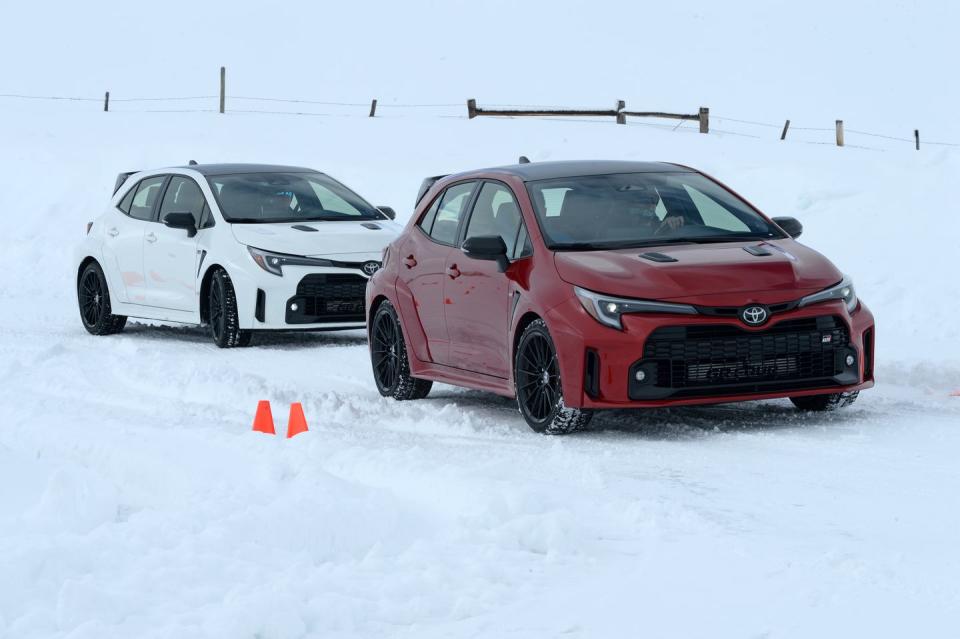 toyota gr corolla at bridgestone winter driving school ice track