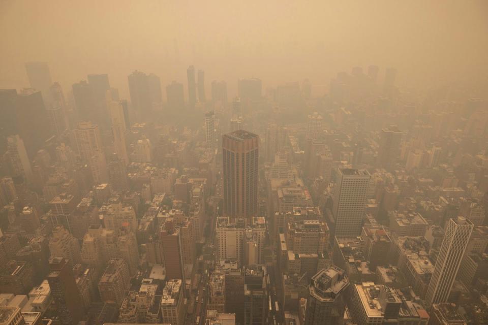 The Canadian wildfires engulfed New York City with smoke this year, putting respiratory patients at greater risk, say experts (Yuki Iwamura/AP/PA) (AP)