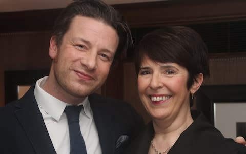 Jamie Oliver with Pat Llewellyn - Credit: WENN