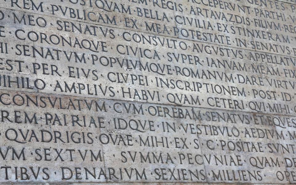Latin inscriptions outside the Ara Paci - Getty