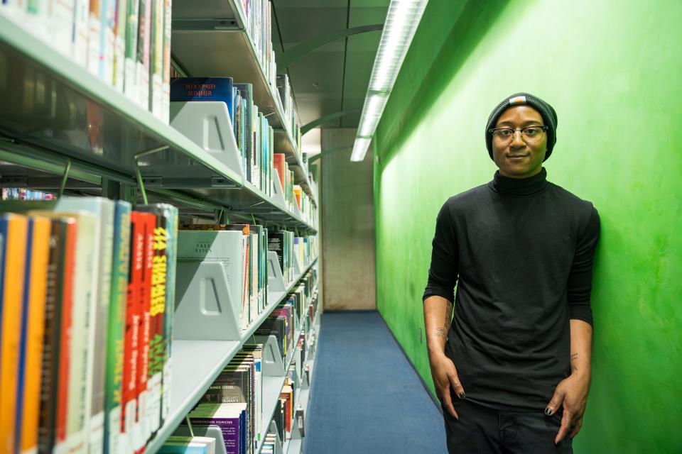 Author James Ramos poses for a portrait at Burton Barr Central Library on March 17, 2024, in Phoenix.