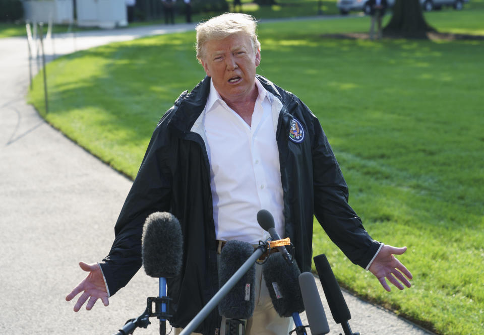 Trump surveys Florence storm damage in North Carolina