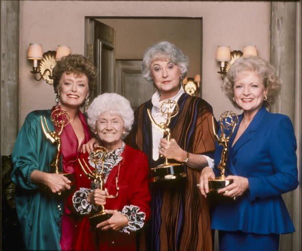 <p>During its run, the show <a href="https://www.emmys.com/shows/golden-girls" rel="nofollow noopener" target="_blank" data-ylk="slk:earned 68 Emmy nominations, and 11 wins" class="link ">earned 68 Emmy nominations, and 11 wins</a>. All four of the lead actresses won Emmys for their performances: Betty White won in 1986, Rue McClanahan won in 1987, and Estelle Getty and Bea Arthur won in 1988. The show also won the Emmy for Outstanding Comedy Series in 1986. </p>