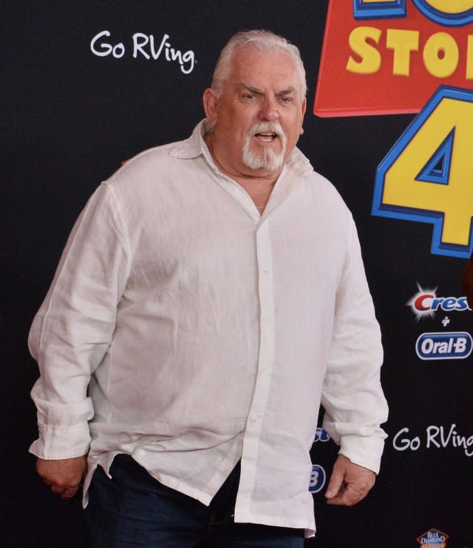 John Ratzenberger attends the premiere of "Toy Story 4" at the El Capitan Theatre in the Hollywood section of Los Angeles on June 11, 2019. The actor turns 77 on April 6. File Photo by Jim Ruymen/UPI