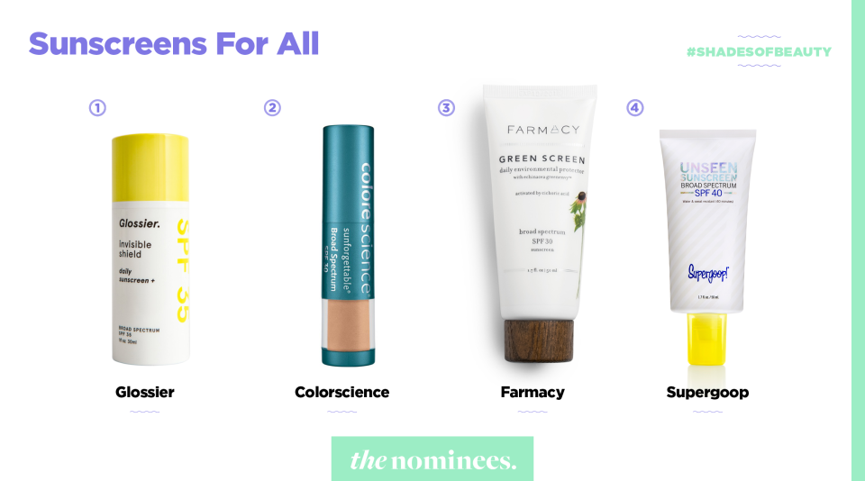 <p>Glossier, Colorscience, Farmacy, and Supergoop. (Art by Quinn Lemmers for Yahoo Lifestyle) </p>