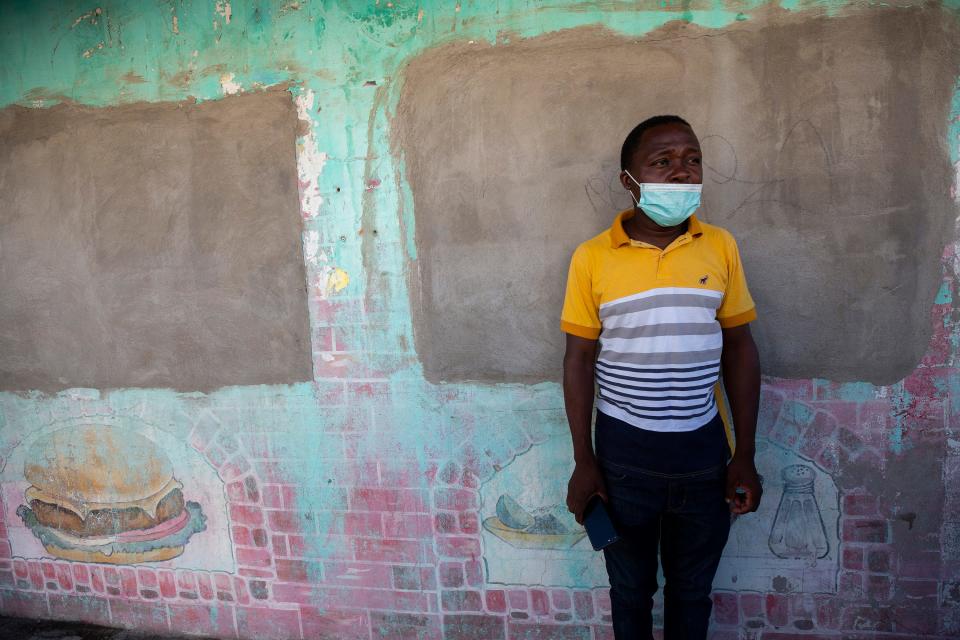 John Lafontant left a migrant encampment in Del Rio, Texas, in September 2021 after the Biden administration began repatriating other Haitians to Haiti. He is pictured Sept. 21, 2021, waiting for a bus in Ciudad Acuña, Mexico, in hopes of reaching Tijuana, Mexico.