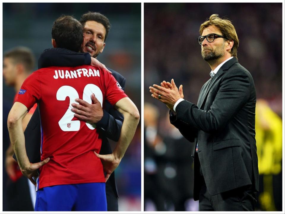 Simeone and Klopp had extraordinary success with Atletico and Dortmund but suffered heartbreaking defeats in the Champions League finals that would have capped their achievements (Getty Images)