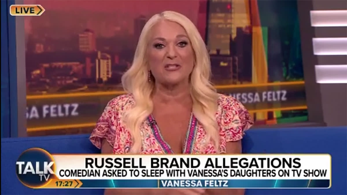 TalkTV’s Vanessa Feltz opened up about how she was ‘deeply offended’ by Russell Brand when he joked about sleeping with her daughters. (Talk TV)

