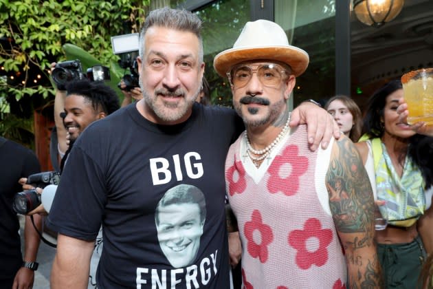 'NSync's Joey Fatone and Backstreet Boys' AJ McLean are hitting the road on a joint tour. - Credit: Kevin Mazur/Getty Images/We The Best Foundation