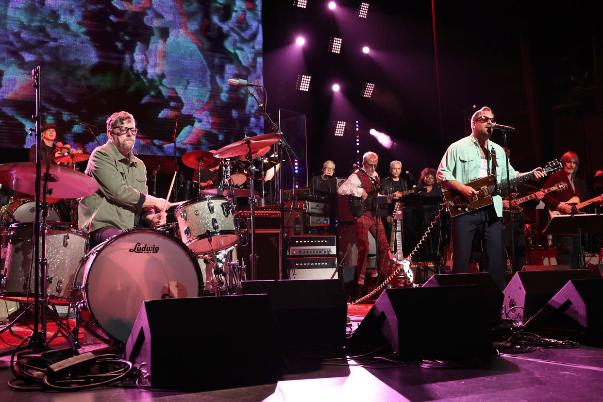 NEW YORK, NEW YORK - MARCH 07: (L-R) Patrick Carney and Dan Auerbach of The Black Keys perform onstage during the Eighth Annual LOVE ROCKS NYC Benefit Concert For God's Love We Deliver at Beacon Theatre on March 07, 2024 in New York City. (Photo by Jamie McCarthy/Getty Images for LOVE ROCKS NYC/God's Love We Deliver )