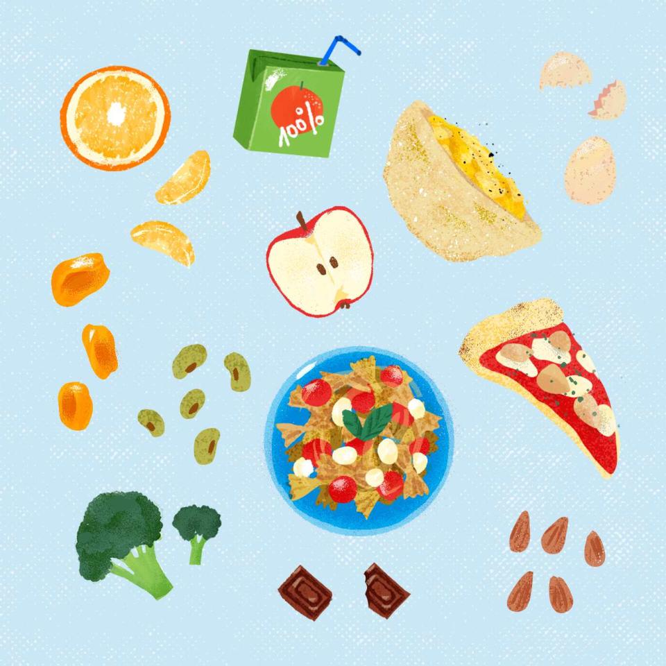 illustration of food items for ages 7-9