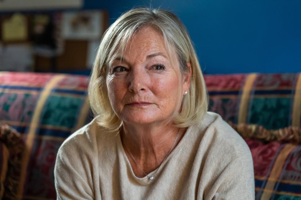 Shelley Hughes of Livonia sits at her niece's home in Caro on December 23, 2022, while talking about her sister Shawn Stephens, who married Jerry Lee Lewis in the 1980s. Stephens was found dead less than 3 months later and suspicion swirled around whether Lewis killed her. Now, a woman who says she was there that night has spoken about what she saw.