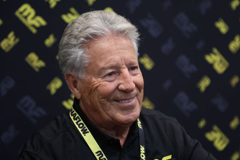Legendary race car driver Mario Andretti makes an appearance at the 2023 SEMA Show in October at the Las Vegas Convention center in Nevada. In January, Andretti Cadillac said they "strongly disagree" with Formula One's choice not to let them enter the race. File Photo by James Atoa/UPI