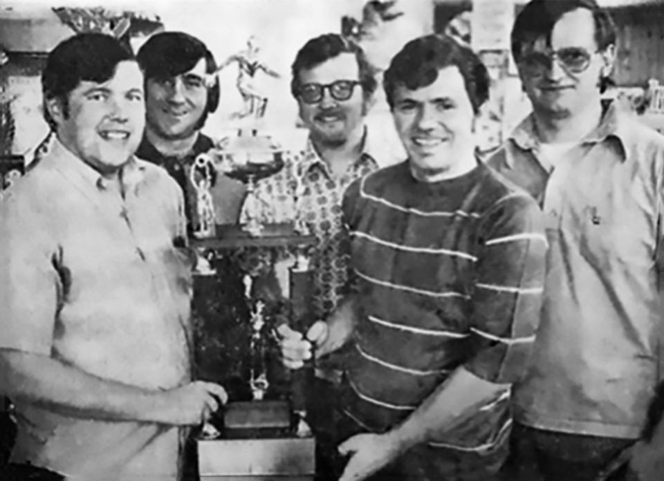 Fifty years ago, bowling was a major sport in Utica and vicinity. Thousands of men and women participated in hundreds of leagues in dozens of alleys. Among the best teams was Sam Montana’s Sport Shop. It made a habit of winning the state bowling tournament team scratch event. It won the championship in 1971 at the Aurora Bowlaway lanes in New Hartford with a 3108 score. This photo was taken in 1973 after it won the state title in Niagara Falls competing against some of the best teams in the state. It totaled 3104. Team members and their 30-frame scores are from the left, Bob Young 597, Frank Asselta Jr. (team captain) 658, Ron Williams 543, Brent Tuttle 650 and Mike McBride 656. The team nearly won a third time a couple of years later, coming in second.