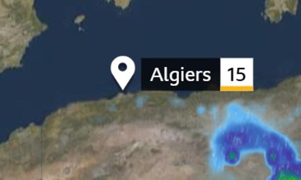 Temperatures of 21C would surpass the 16C forecast for Algiers in northern Africa (BBC)