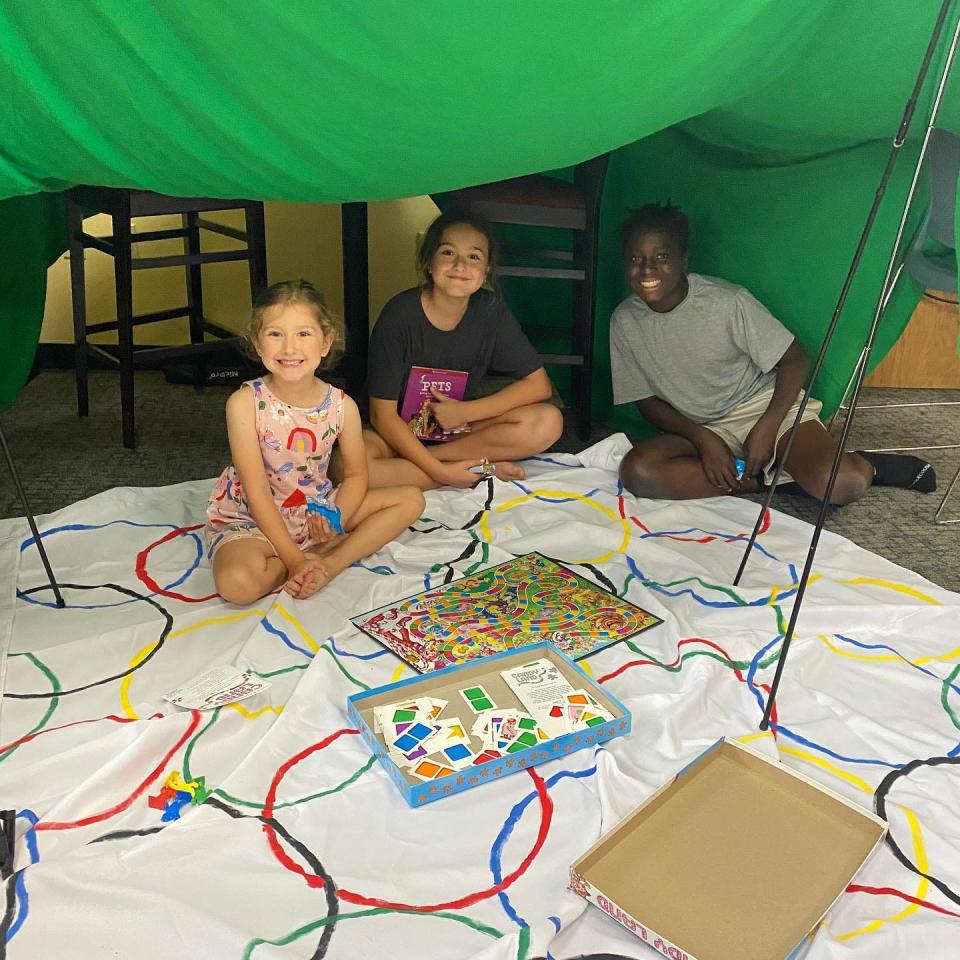 Building forts in the library after hours was a big hit.