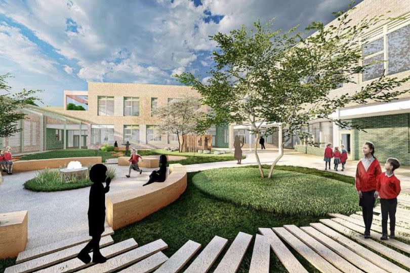 How the courtyard could look at the new Woodley School and College