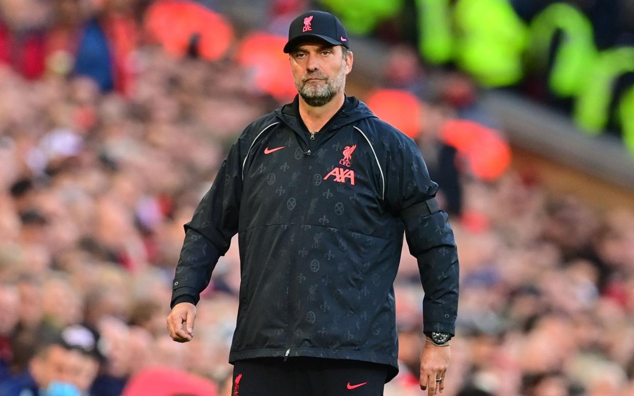 Liverpool's German manager Jurgen Klopp reacts during the English Premier League football match between Liverpool and Manchester City - AFP