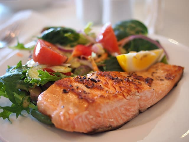 dining, salmon, seafood